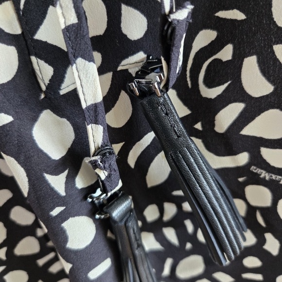 Max Mara Black and White Patterned Blouse Tunic Size 14 - Picture 3 of 6